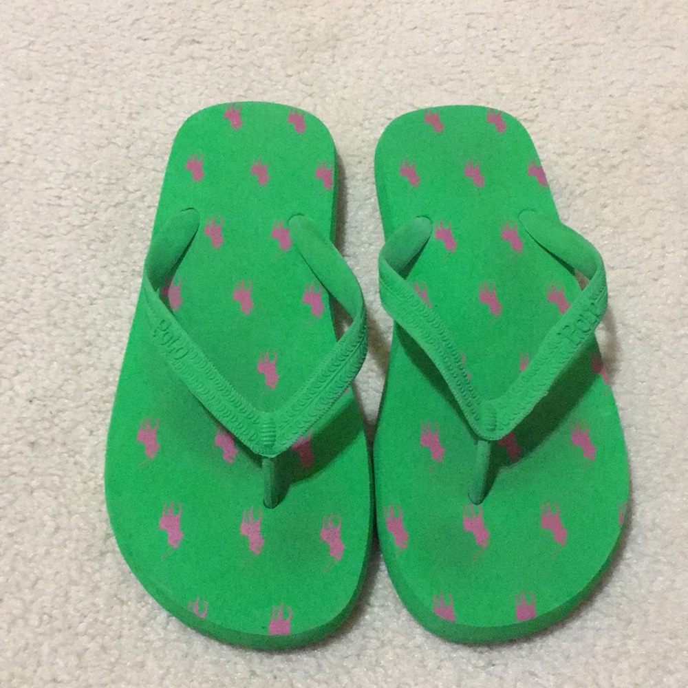 Polo Green & Pink Flip Flops